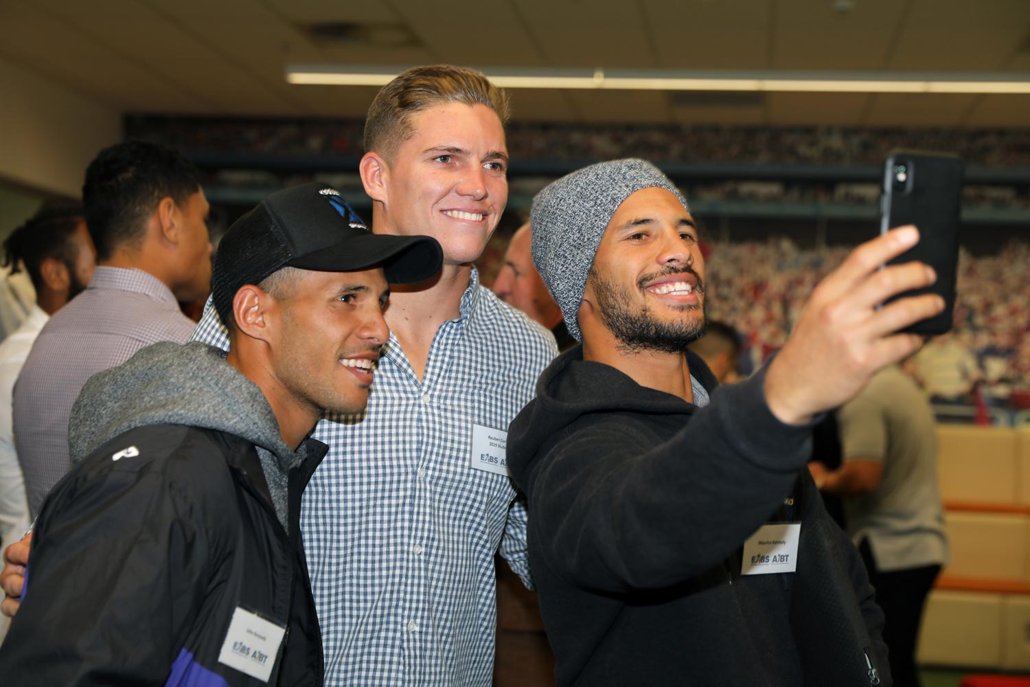 group talking a selfie